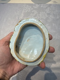 A massive polychrome French faience 'Bacchus' table fountain, Rouen, 18th C.