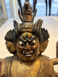 A Chinese or Japanese gilt-lacquered figure of Hayagrīva, 19th C.