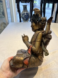 A Chinese or Japanese gilt-lacquered figure of Hayagrīva, 19th C.