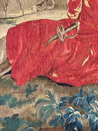 A pair of Brussels historical 'The Art of War' tapestries after Lambert De Hondt II, Judocus de Vos workshop, early 18th C.