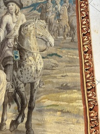 A pair of Brussels historical 'The Art of War' tapestries after Lambert De Hondt II, Judocus de Vos workshop, early 18th C.