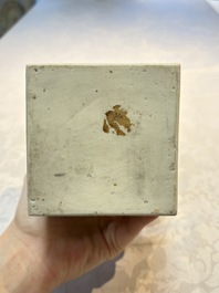 A Japanese blue and white Arita square flask and a Tangen-style bottle, 'Tokkuri', 19/20th C.