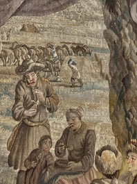 A pair of Brussels historical 'The Art of War' tapestries after Lambert De Hondt II, Judocus de Vos workshop, early 18th C.