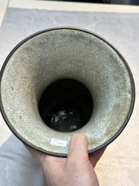 A pair of Chinese Nanking famille rose vases with narrative design, Chenghua mark, 19th C.