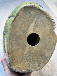 Three Chinese famille rose Milefo Buddhas, Zhu Mao Ji 朱茂記造 marks, 20th C.