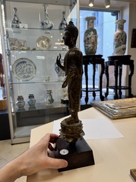 A Thai gilt bronze Buddha Shakyamuni in Lan Na-style, probably 16th C.