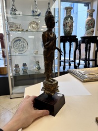 A Thai gilt bronze Buddha Shakyamuni in Lan Na-style, probably 16th C.