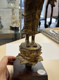 A Thai gilt bronze Buddha Shakyamuni in Lan Na-style, probably 16th C.