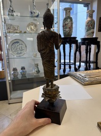 A Thai gilt bronze Buddha Shakyamuni in Lan Na-style, probably 16th C.