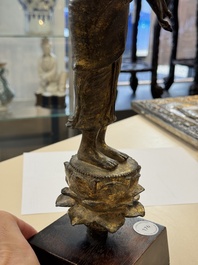 A Thai gilt bronze Buddha Shakyamuni in Lan Na-style, probably 16th C.