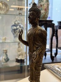 A Thai gilt bronze Buddha Shakyamuni in Lan Na-style, probably 16th C.