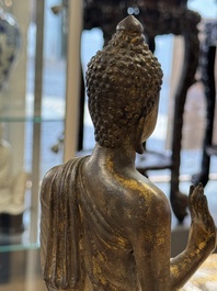 A Thai gilt bronze Buddha Shakyamuni in Lan Na-style, probably 16th C.