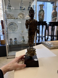 A Thai gilt bronze Buddha Shakyamuni in Lan Na-style, probably 16th C.