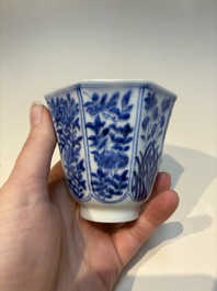 N16 Chinese blue and white cups and 24 saucers, various marks, Kangxi and later