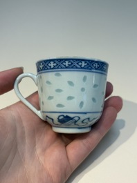 N16 Chinese blue and white cups and 24 saucers, various marks, Kangxi and later