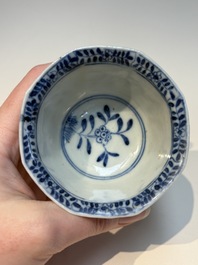 N16 Chinese blue and white cups and 24 saucers, various marks, Kangxi and later