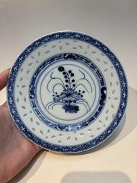 N16 Chinese blue and white cups and 24 saucers, various marks, Kangxi and later