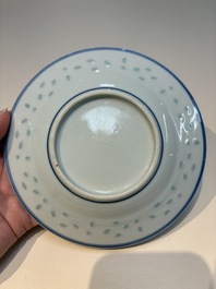 N16 Chinese blue and white cups and 24 saucers, various marks, Kangxi and later