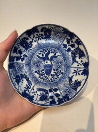 N16 Chinese blue and white cups and 24 saucers, various marks, Kangxi and later