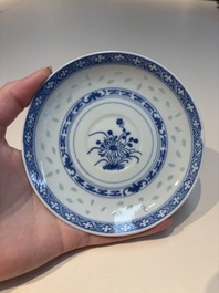 N16 Chinese blue and white cups and 24 saucers, various marks, Kangxi and later