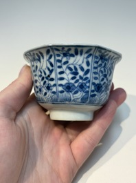 N16 Chinese blue and white cups and 24 saucers, various marks, Kangxi and later