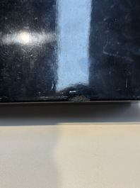 A set of eight Chinese 'Yu Zhi Min Sheng Zai Qin Shi 御製民生在勤詩' ink cakes with a gilt-lacquered 'dragon' box, Hu Kaiwen 胡開文 mark, 20th C.