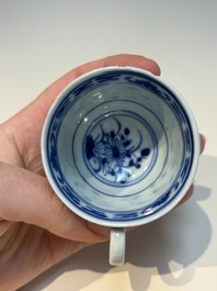 N16 Chinese blue and white cups and 24 saucers, various marks, Kangxi and later