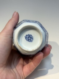 N16 Chinese blue and white cups and 24 saucers, various marks, Kangxi and later