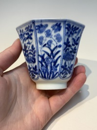 N16 Chinese blue and white cups and 24 saucers, various marks, Kangxi and later