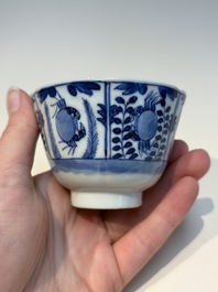 N16 Chinese blue and white cups and 24 saucers, various marks, Kangxi and later