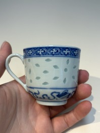 N16 Chinese blue and white cups and 24 saucers, various marks, Kangxi and later