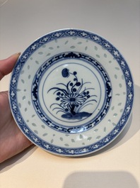 N16 Chinese blue and white cups and 24 saucers, various marks, Kangxi and later