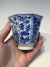 N16 Chinese blue and white cups and 24 saucers, various marks, Kangxi and later