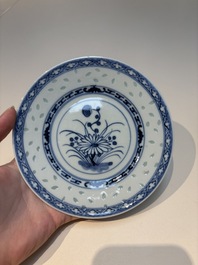 N16 Chinese blue and white cups and 24 saucers, various marks, Kangxi and later