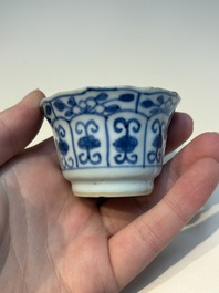 N16 Chinese blue and white cups and 24 saucers, various marks, Kangxi and later