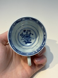 N16 Chinese blue and white cups and 24 saucers, various marks, Kangxi and later