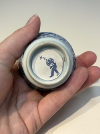 N16 Chinese blue and white cups and 24 saucers, various marks, Kangxi and later