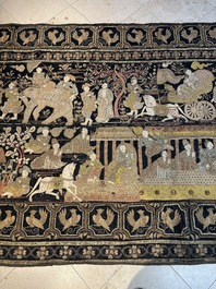 A large Burmese 'Kalaga' tapestry with narrative design, 19th C.