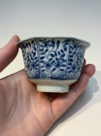 N16 Chinese blue and white cups and 24 saucers, various marks, Kangxi and later