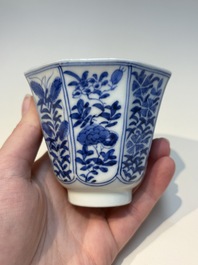 N16 Chinese blue and white cups and 24 saucers, various marks, Kangxi and later