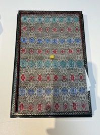 A set of eight Chinese 'Yu Zhi Min Sheng Zai Qin Shi 御製民生在勤詩' ink cakes with a gilt-lacquered 'dragon' box, Hu Kaiwen 胡開文 mark, 20th C.