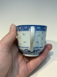 N16 Chinese blue and white cups and 24 saucers, various marks, Kangxi and later