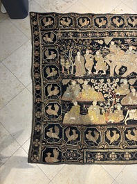 A large Burmese 'Kalaga' tapestry with narrative design, 19th C.