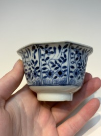 N16 Chinese blue and white cups and 24 saucers, various marks, Kangxi and later