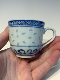 N16 Chinese blue and white cups and 24 saucers, various marks, Kangxi and later