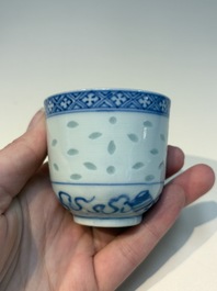 N16 Chinese blue and white cups and 24 saucers, various marks, Kangxi and later