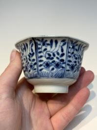 N16 Chinese blue and white cups and 24 saucers, various marks, Kangxi and later