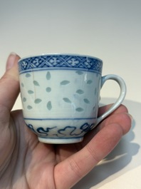 N16 Chinese blue and white cups and 24 saucers, various marks, Kangxi and later