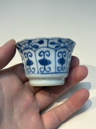 N16 Chinese blue and white cups and 24 saucers, various marks, Kangxi and later