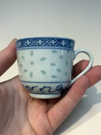 N16 Chinese blue and white cups and 24 saucers, various marks, Kangxi and later